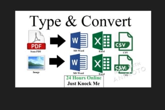 convert PDF to word, pdf to excel, copy paste, data entry