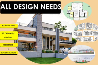 create 2d design and 3d models in archicad or sketchup render in lumion or d5