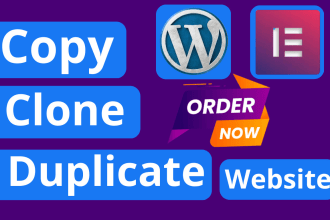 design, copy clone website or duplicate website using wordpress and elementor