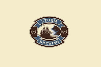 design catchy storm brewing logo