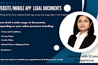 draft legal documents for your website or mobile application