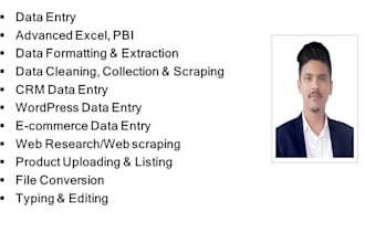 do data entry, excel, editing, copy paste and web scraping tasks