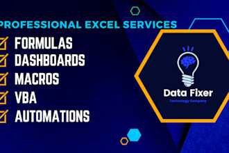 deliver dynamic excel formulas, vba and dashboards