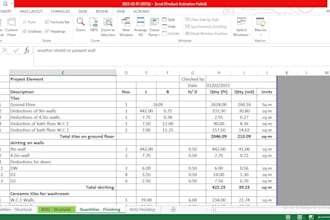 prepare boq, takeoff material or cost estimate for construction projects