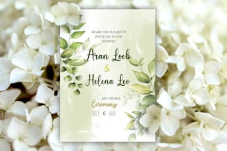 design unique customized wedding invitation cards or bridal shower invitation