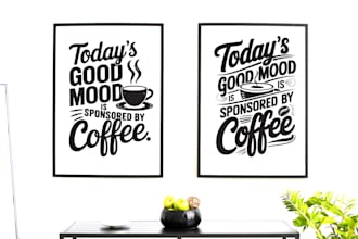do typography hand lettering, wall art, text in unique style