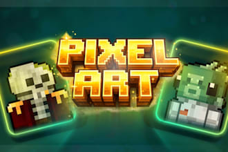 design a pixel art profile picture of your minecraft skin