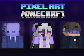 design a pixel art profile picture of your minecraft skin