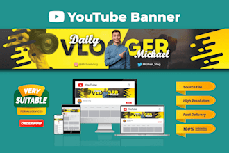 design an unique youtube banner for your channel