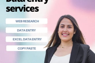 data entry, web research and copy paste