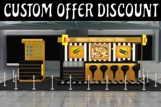 do creative exhibition stall, kiosk,3d trade show booth design