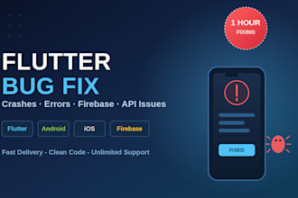fix any flutter bug or crash within 1 hour