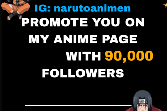 make a shoutout promotion on my 116k anime instagram page