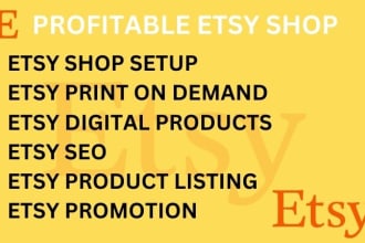 setup etsy digital products store etsy print on demand etsy seo etsy shop set up