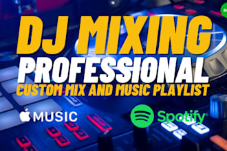 create your playlist in a professional dj mix or set