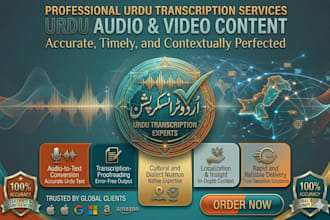 transcribe urdu and english audio and video content