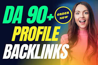 create profile backlinks, link building from high da 90 plus