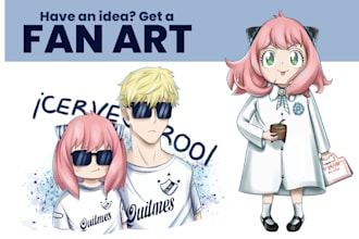 draw fan art, anime, ocs, sfw, cheap and fast