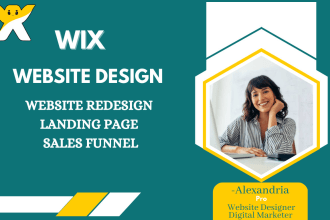 create wix website design, wix website redesign, wix landing page, sales funnel