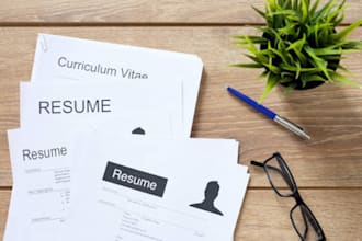 write and design a professional business resume, cover letters