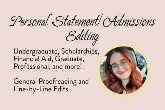 edit your personal statement or admissions essay