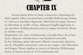 create a chapter header and breaker
