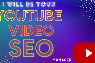 be your youtube SEO expert