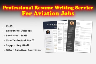 write professional resume CV for aviation, airline school, pilot, cabin crew job