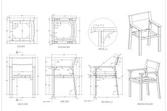 make working drawings of furniture in 2d and 3d for you