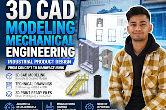 do 3d cad design, product design, and 3d print ready models