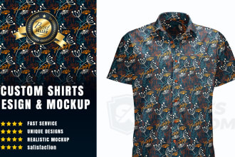 do custom pattern designs and mockups for t shirts