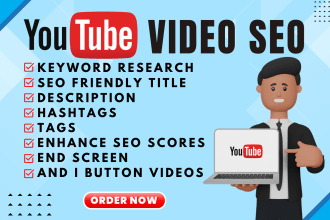 do youtube video SEO, title, description, tags, and hashtags
