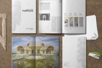 design architectural portfolio, cv, resume, booklet and magazine