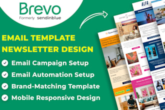 design editable brevo email template newsletter, email automation, landing page