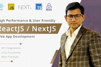 do react js, next js, typescript web app frontend or full stack development