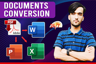 convert PDF to word, handwriting to word, convert PDF to excel in 2 hours