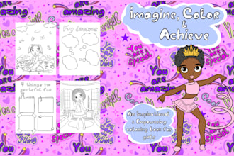 create awesome and amazing colouring book page for kids