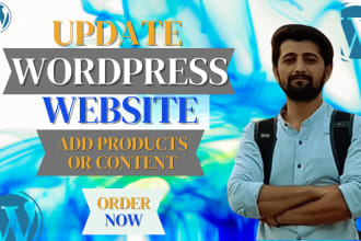 add products or content and update your wordpress website