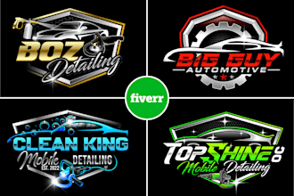 do best automotive repair auto detailing and car wash logo