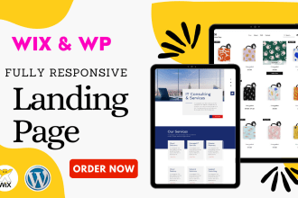 design a wix landing page or wordpress landing page