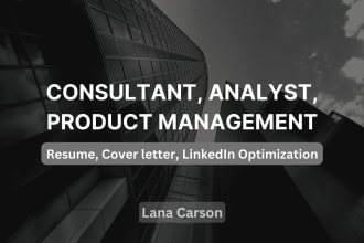 write resume for consultant, analyst, and product management