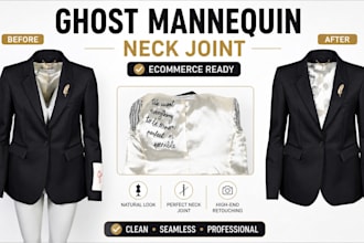 create ghost mannequin and neck joint for clothing photos