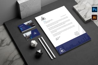 design professional letter head trendy business card and stationary