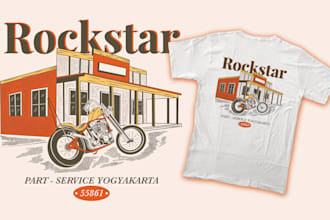 create awesome vintage ilustration for tshirt or merchandise
