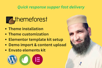 install themeforest wordpress theme, envato elements template kit, import demo