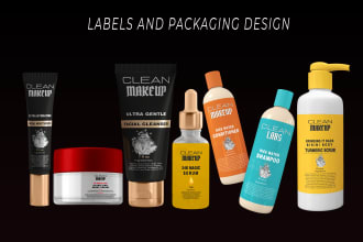 design minimalist skin care cosmetic  labels and packaging