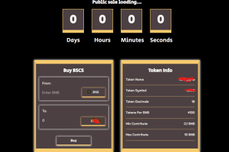 create a token presale page, automatic airdrop page
