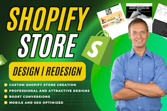 do shopify website design, create shopify store, or shopify dropshipping store