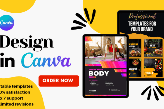 custom design editable canva templates or social media post