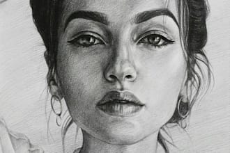 sketch a young lady portrait